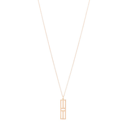 Tiffany 18K Rose Gold T Open Vertical Bar Pendant Necklace 1 of 6