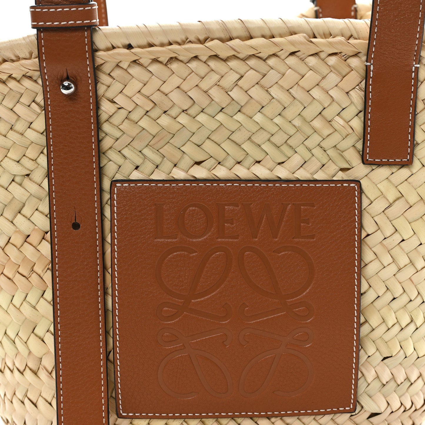Raffia Basket Tote Bag Natural Tan