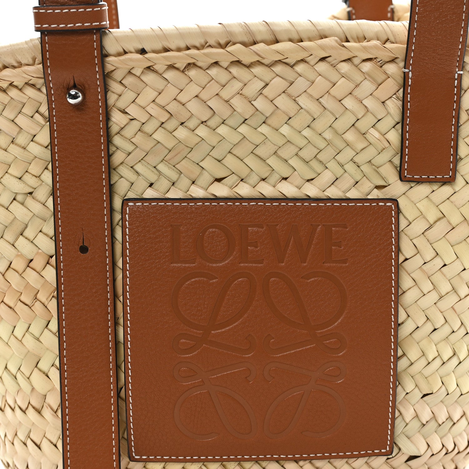 Loewe Raffia Basket Tote Bag Natural Tan 7 of 9