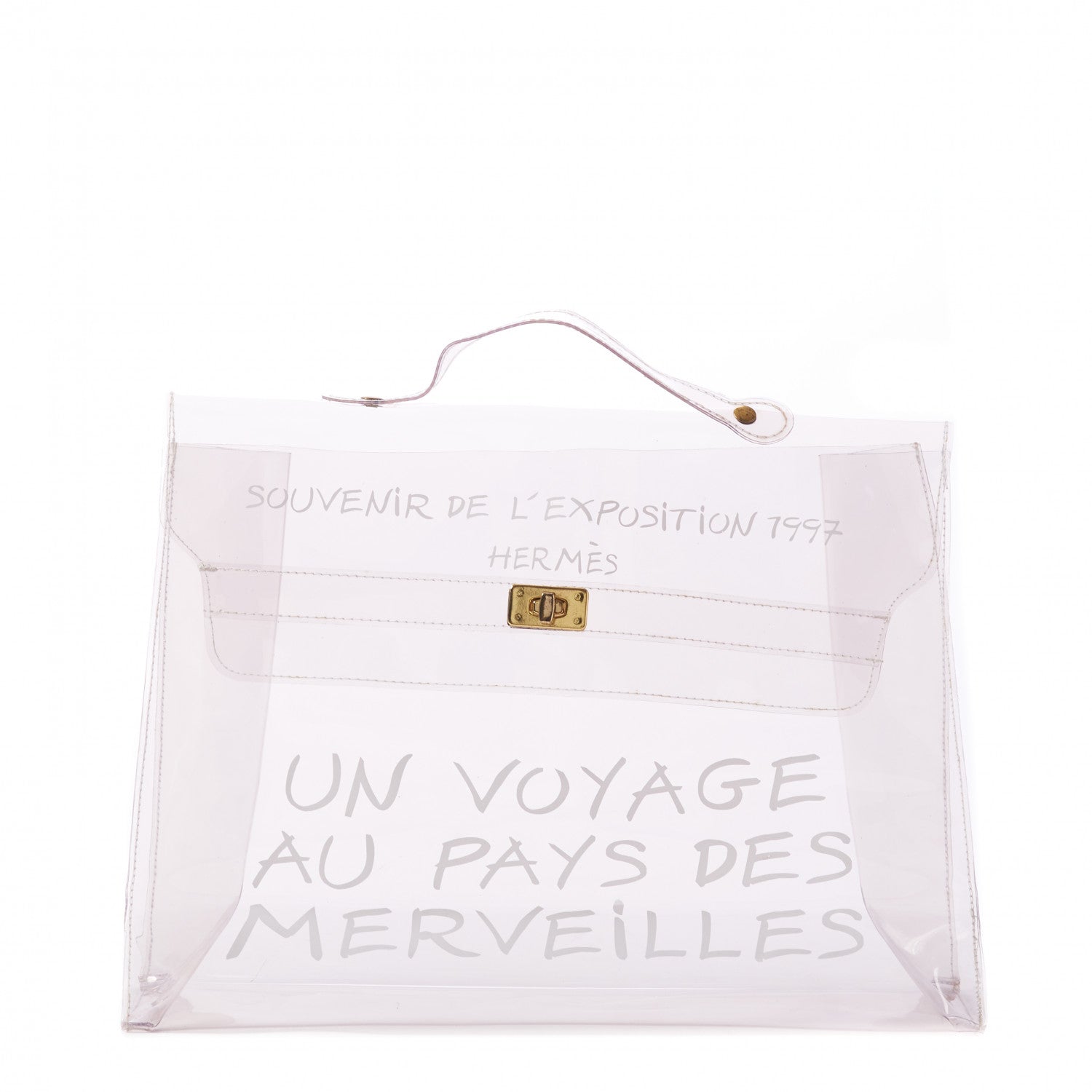 Hermes Vinyl Souvenir De L'Exposition Kelly Transparent 1 of 8