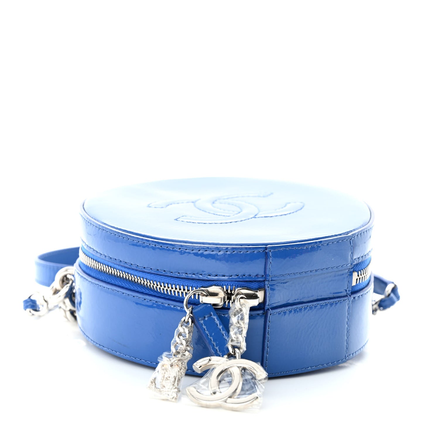 Patent Round As Earth Evening Bag Blue
