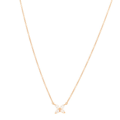 Tiffany 18K Rose Gold Diamond Small Victoria Necklace 1 of 4