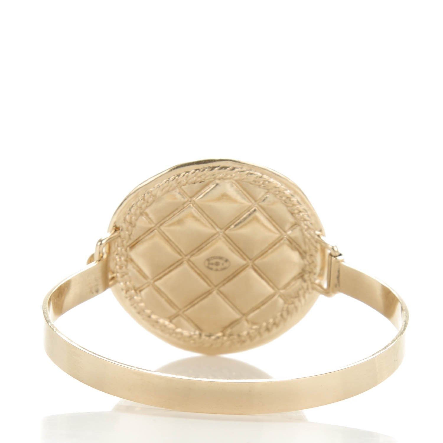 Chanel Metal Quilted CC Coin Bracelet Gold 3 of 5