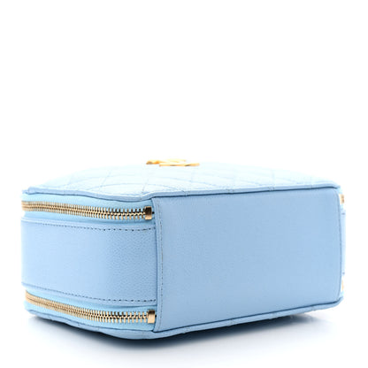 Chanel Caviar Quilted Small Pick Me Up Vanity Case Light Blue 4 of 13