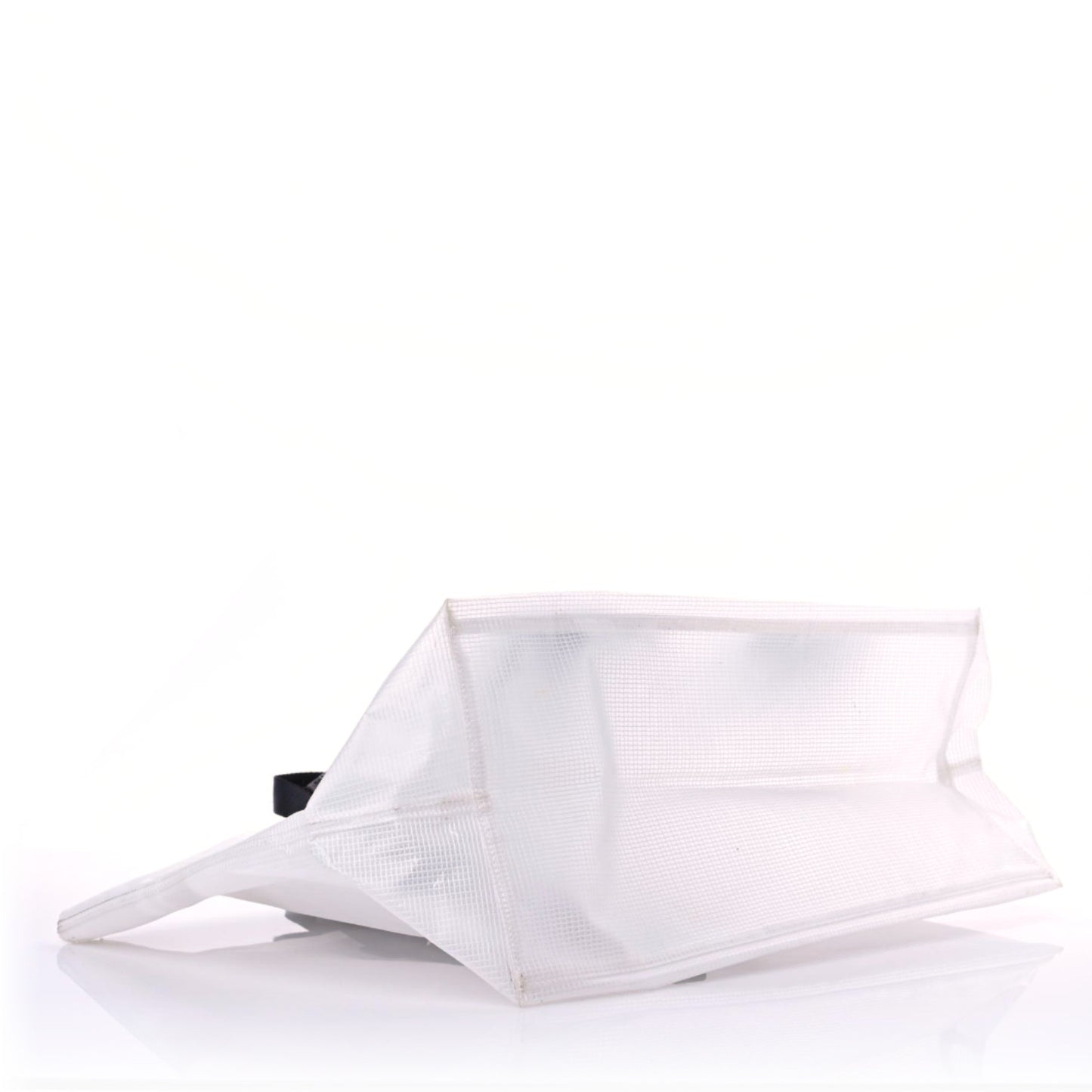 PVC Transparent Arrows Logo Tote Bag White Black