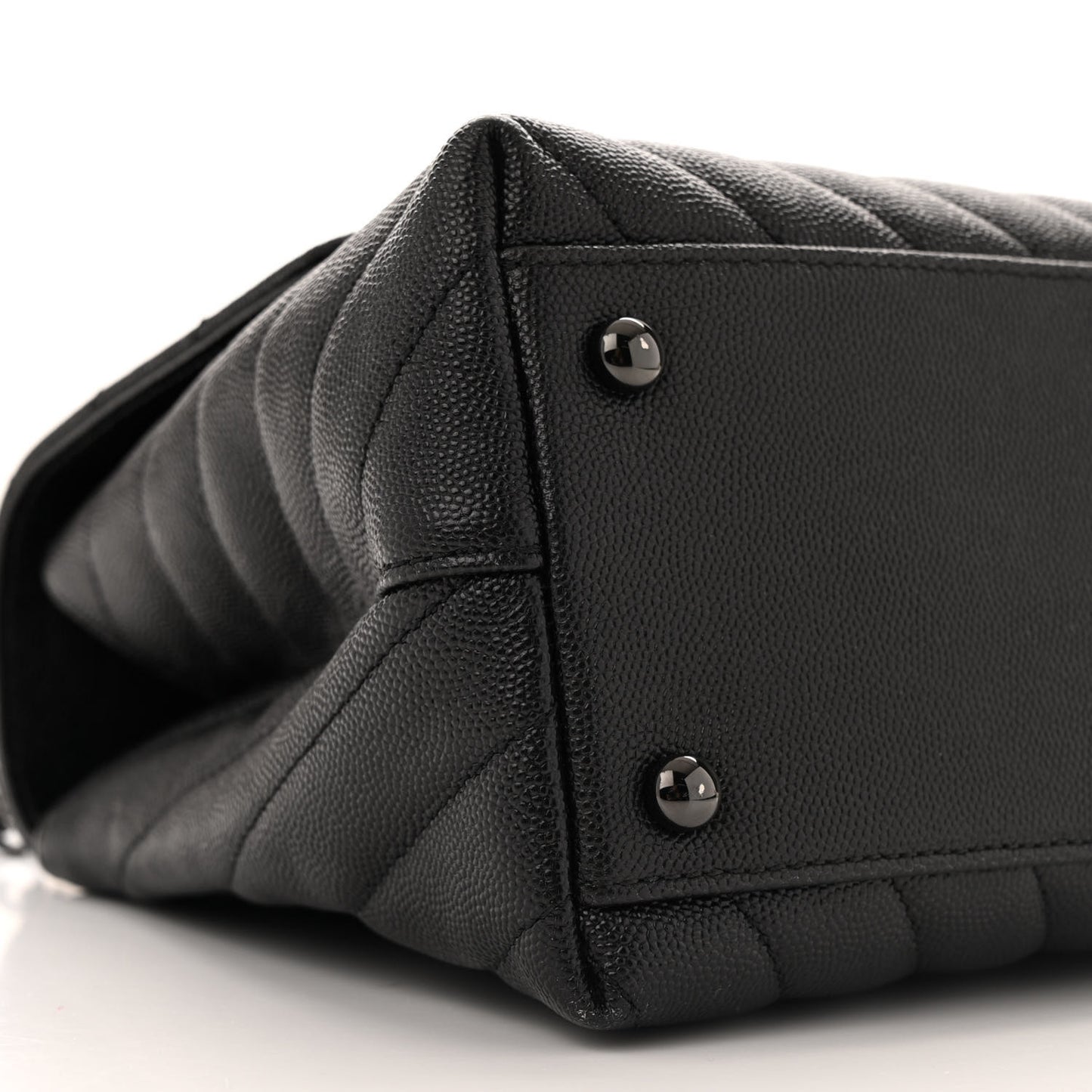 Caviar Chevron Quilted Small Coco Handle Flap So Black