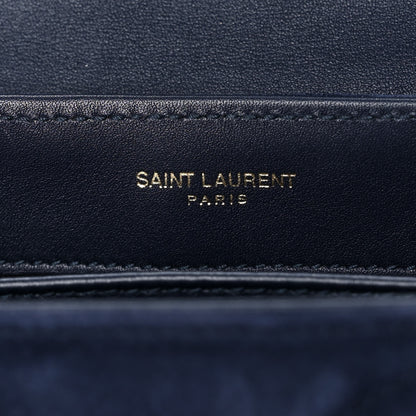 Saint Laurent Suede Toy Loulou Shoulder Bag Deep Marine 8 of 14