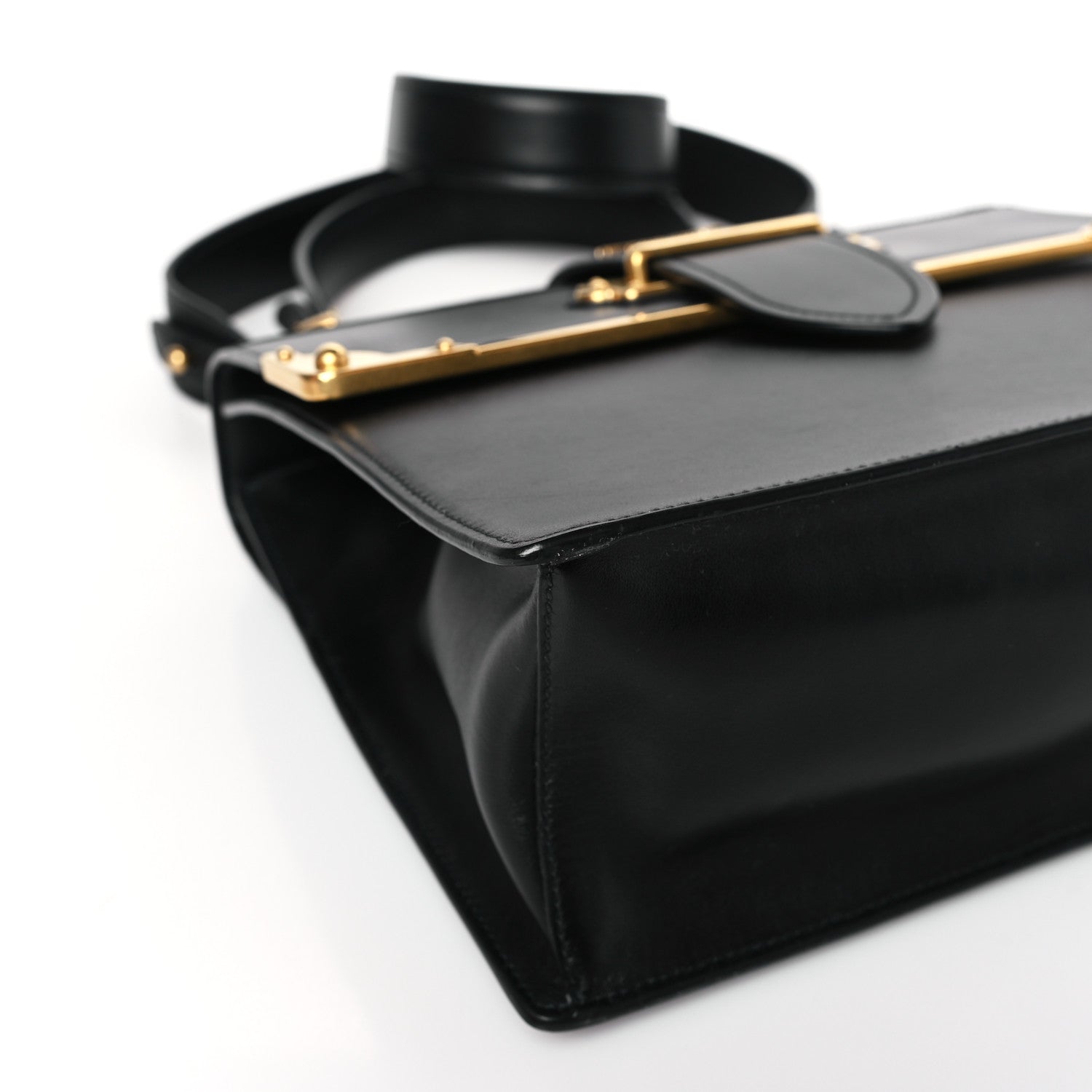 Prada City Calfskin Saffiano Cahier Top Handle Bag Black 7 of 8