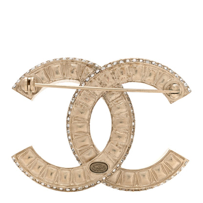 Chanel Baguette Crystal CC Brooch Gold 3 of 4