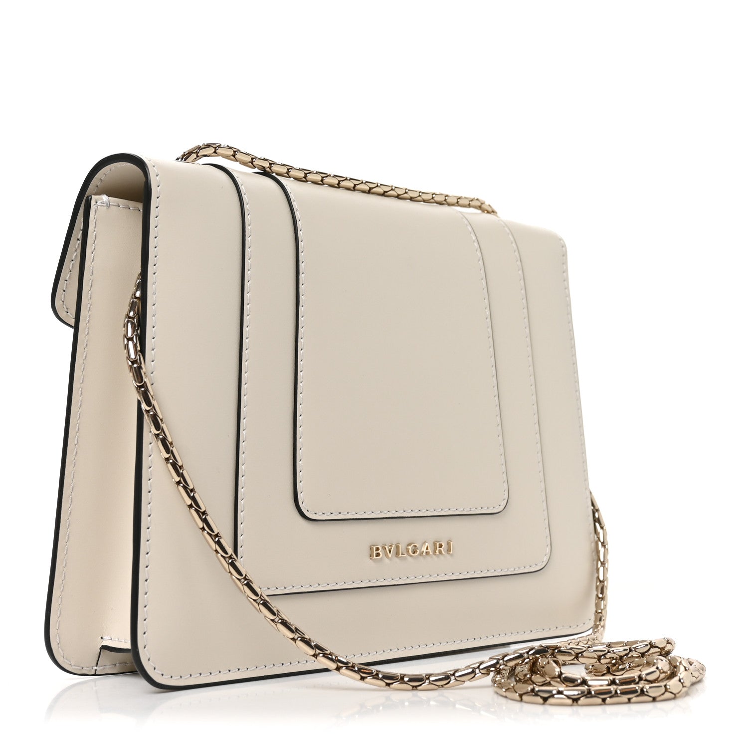 Bulgari Calfskin Small Serpenti Forever Crossbody Bag White Agate 3 of 9