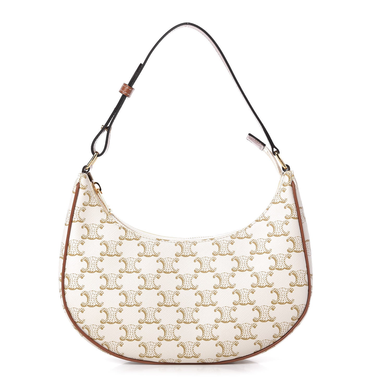 Celine Canvas Calfskin Ava Triomphe Shoulder Bag White 1 of 9