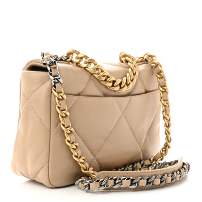 Chanel Lambskin Quilted Medium Chanel 19 Flap Dark Beige 3 of 11