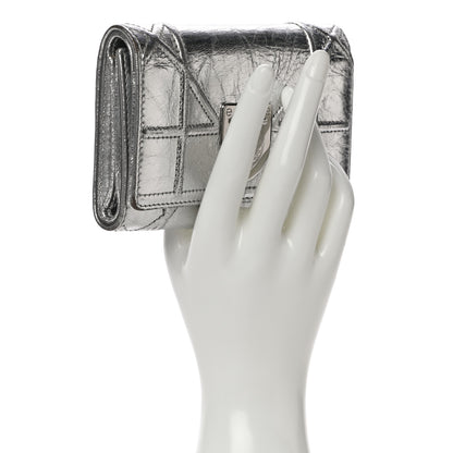 Christian Dior Metallic Calfskin Cannage Diorama Elancee Wallet Silver 2 of 12