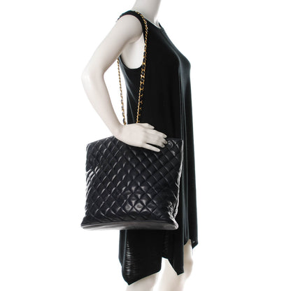 Chanel Lambskin Quilted Shoulder Bag Navy Blue 2 of 8