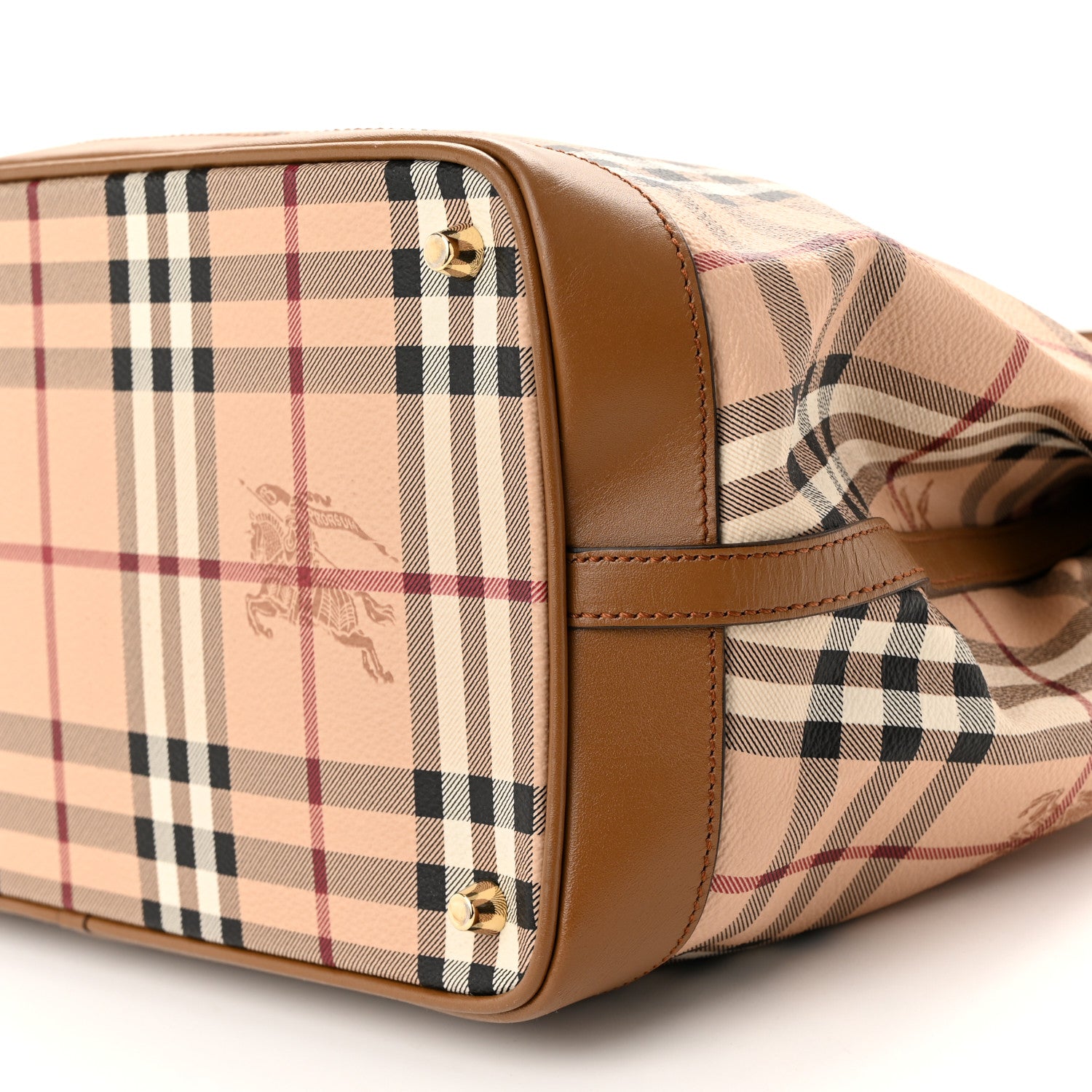 Burberry Haymarket Check Medium Golderton Tote Mid Camel 9 of 10