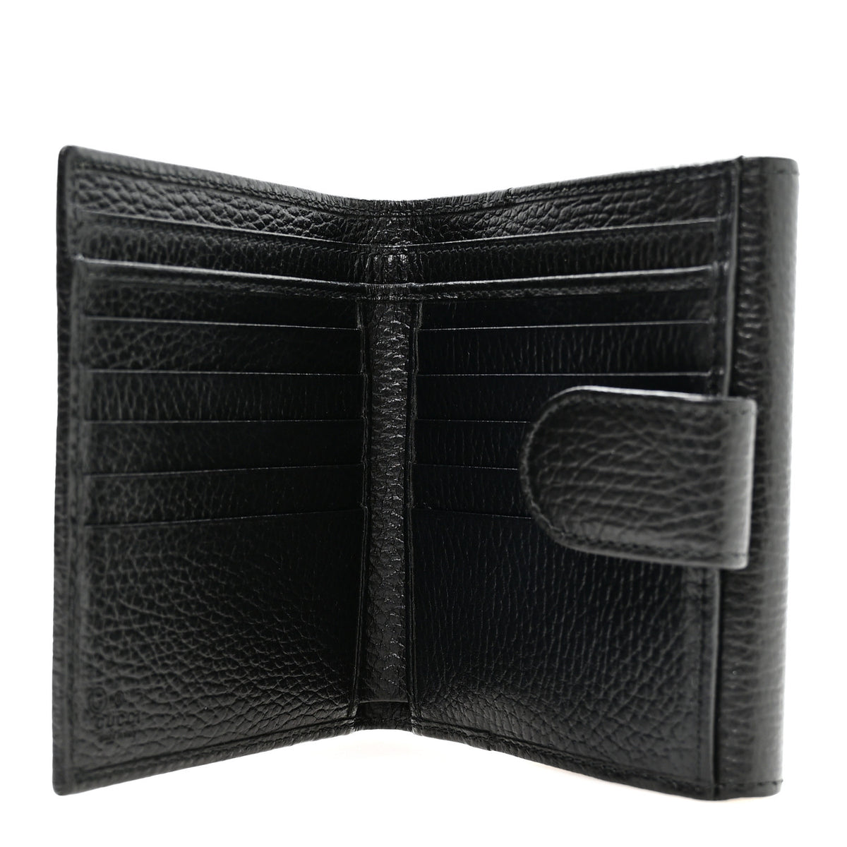 Gucci Dollar Calfskin Interlocking G French Wallet Black 5 of 7