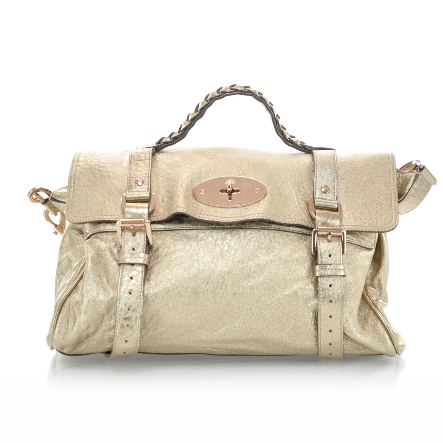 Mulberry Grainy Leather Alexa Satchel Metallic 1 of 8