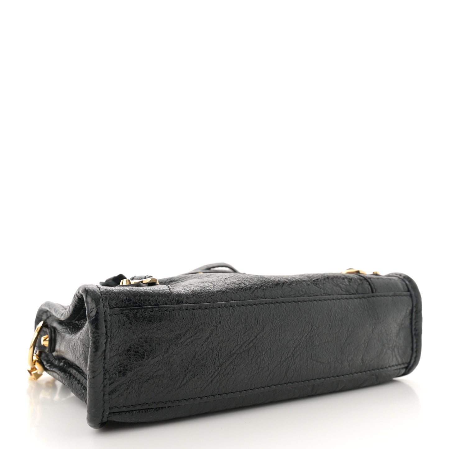 Agneau Classic Gold Hardware Nano City Black