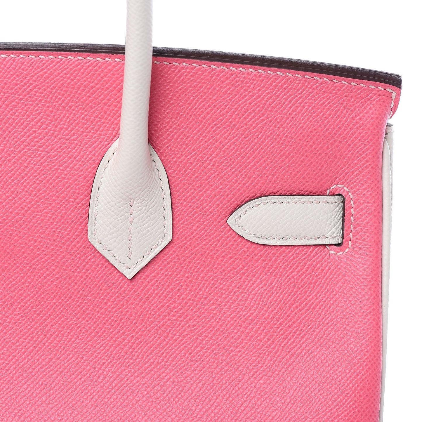 Epsom Horseshoe Birkin 30 Rose Azalee Craie