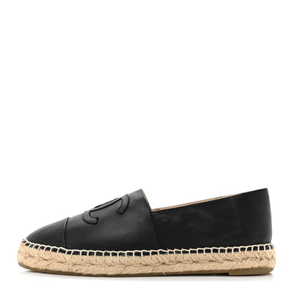 Chanel Lambskin CC Espadrilles 39 Black 1 of 9