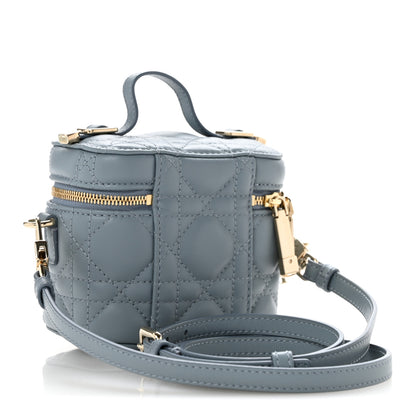 Christian Dior Lambskin Cannage Micro Lady Dior Vanity Case Cloud Blue 3 of 11