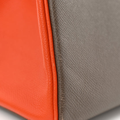 Hermes Epsom Horseshoe Kelly Retourne 32 Etain Feu 14 of 17