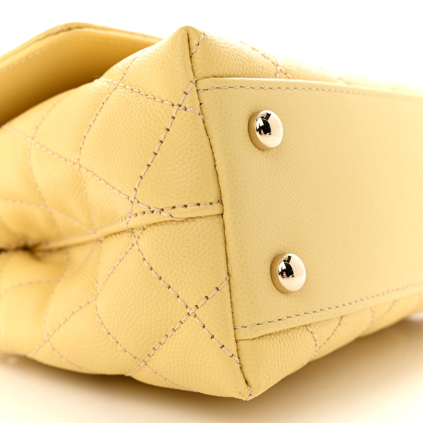 Caviar Quilted Mini Coco Handle Flap Yellow