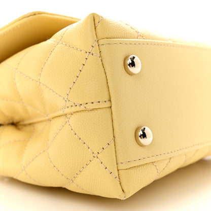 Chanel Caviar Quilted Mini Coco Handle Flap Yellow 9 of 11