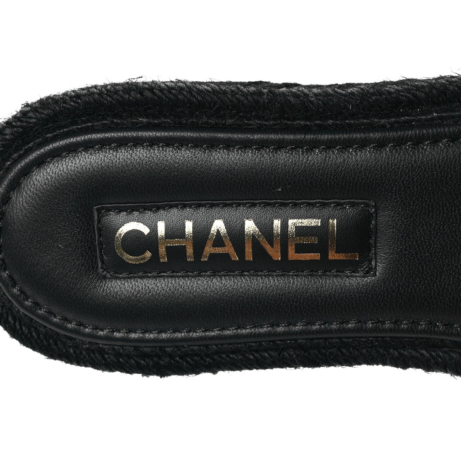 Chanel Lambskin Espadrille Mule Sandals 38 Black 8 of 10