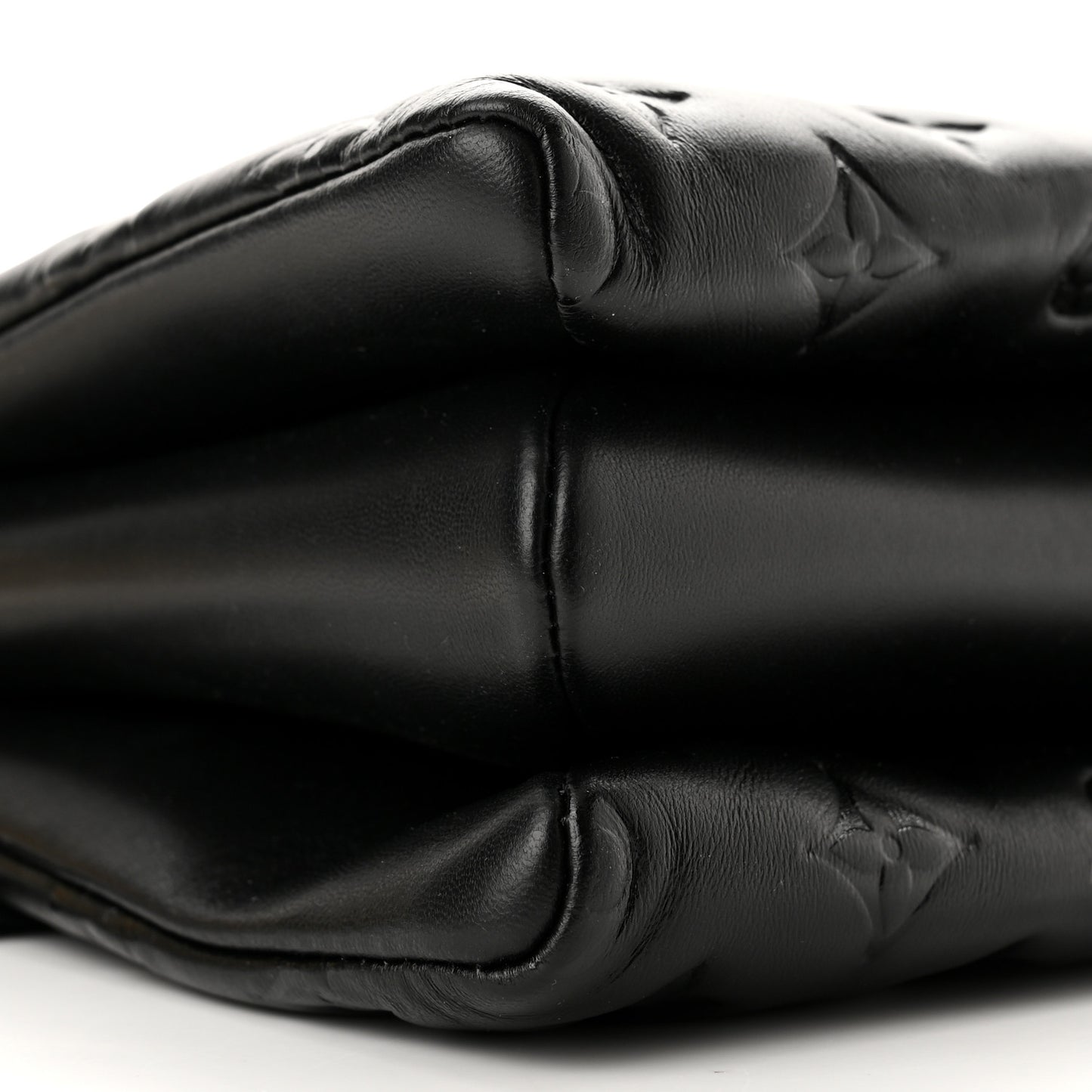 Lambskin Embossed Monogram Scarf Coussin PM Black