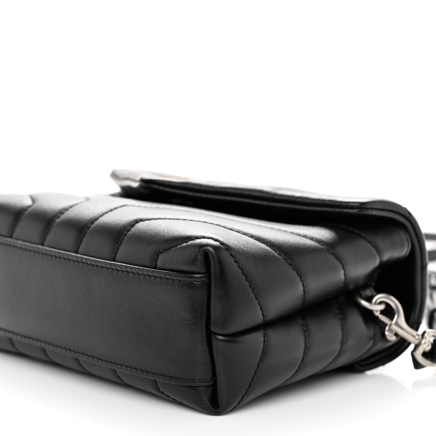 Calfskin Y Quilted Monogram Toy Loulou Crossbody Bag Black