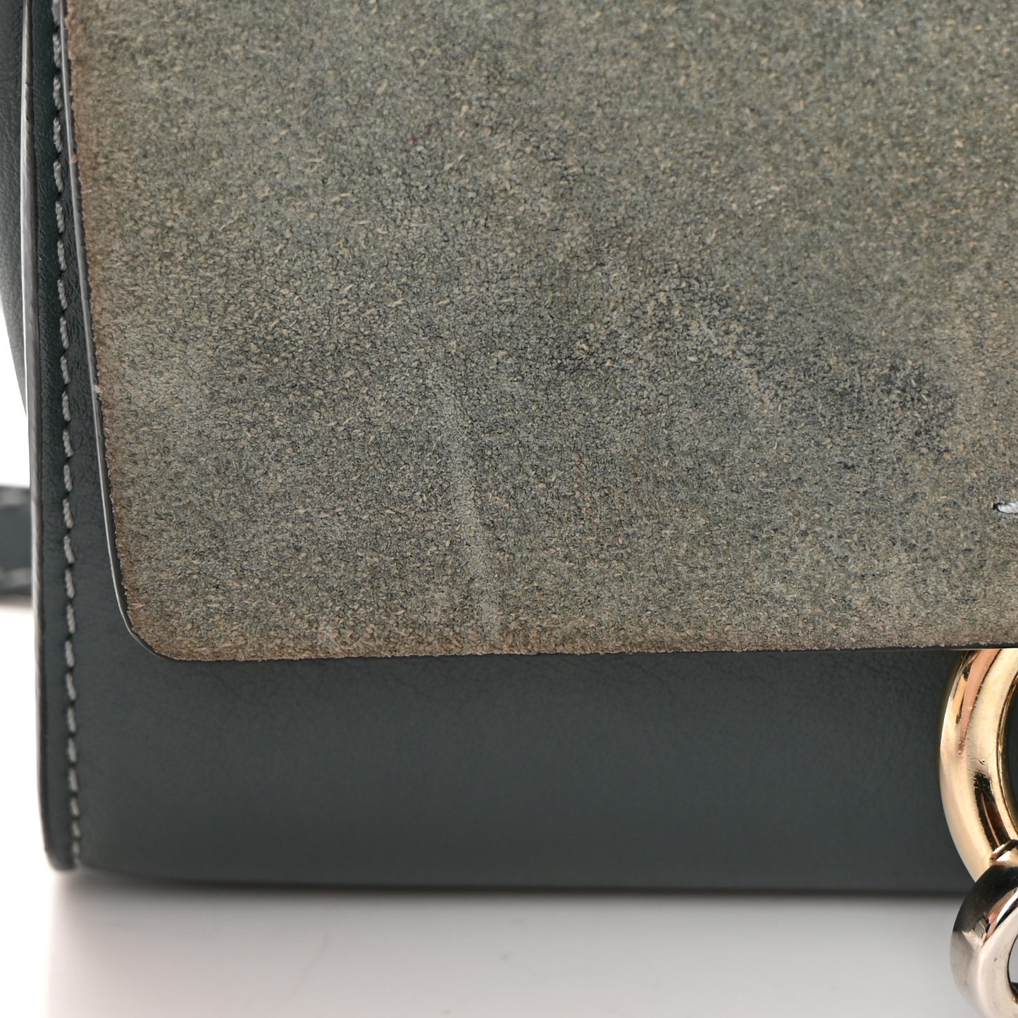 Suede Calfskin Mini Faye Shoulder Bag Cloudy Blue