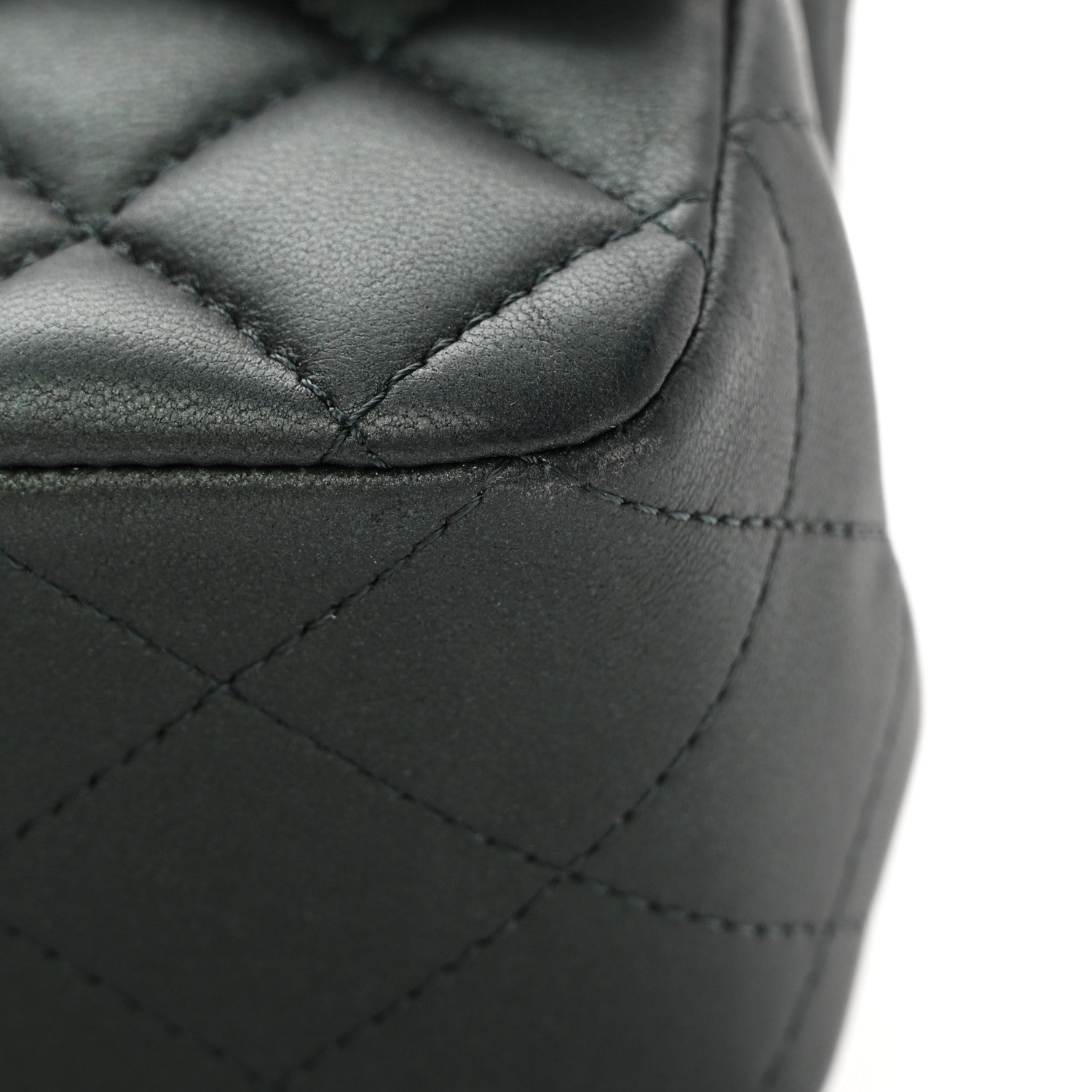 Chanel Iridescent Lambskin Quilted Mini Top Handle Rectangular Flap Dark Green 14 of 14