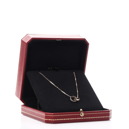 Cartier 18K Pink Gold Diamond Interlocking LOVE Necklace 6 of 6