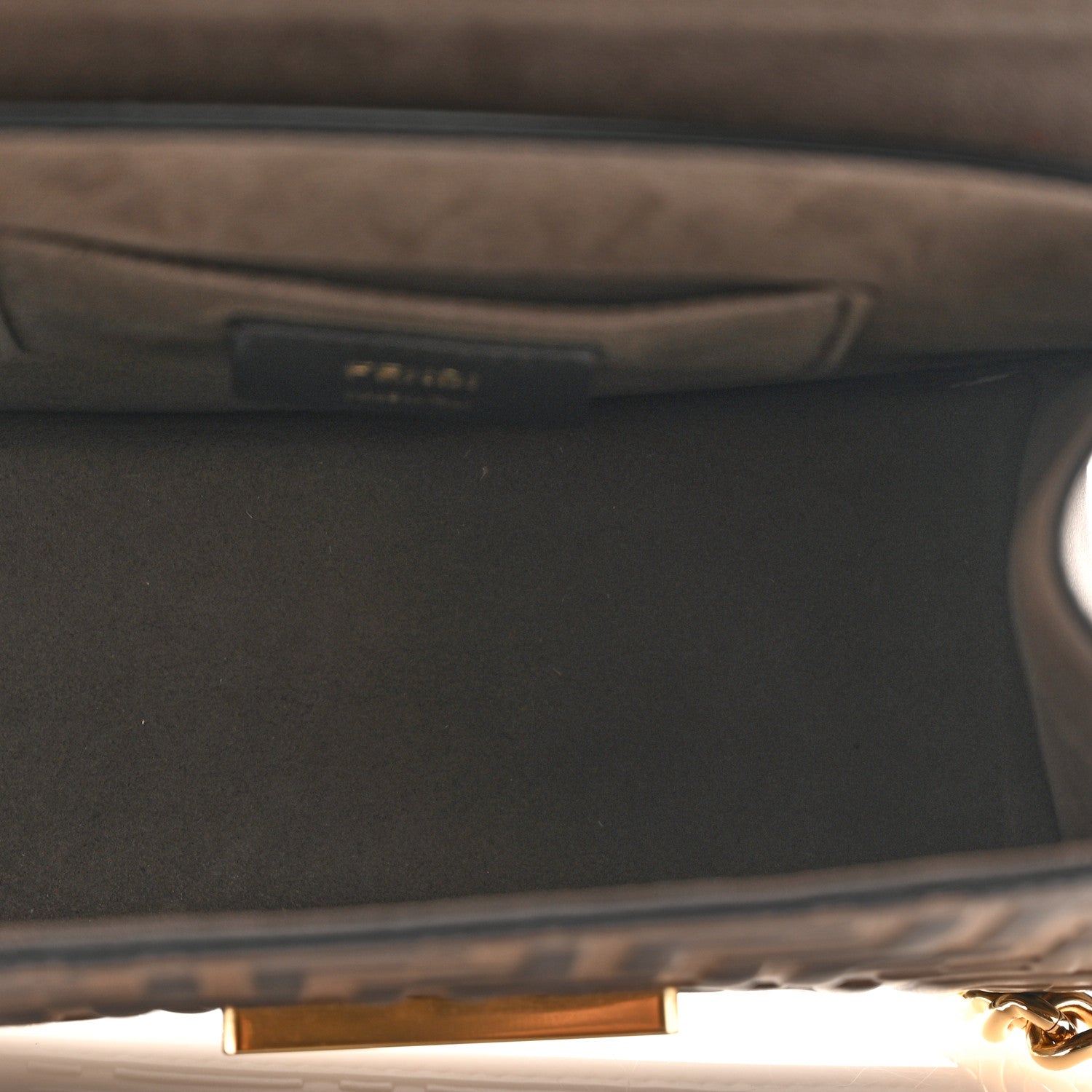 Fendi Vitello Century F is Fendi Bi-Color FF 1974 Embossed Small Kan I Shoulder Bag Maya Black 5 of 12
