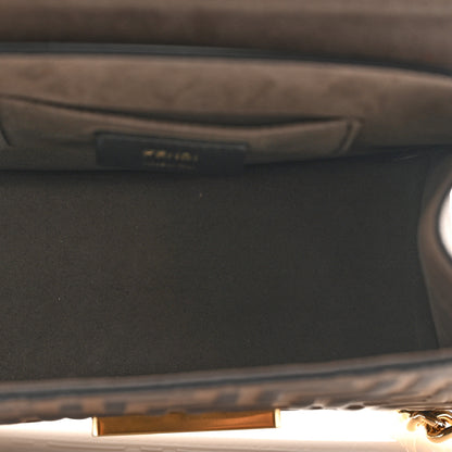 Fendi Vitello Century F is Fendi Bi-Color FF 1974 Embossed Small Kan I Shoulder Bag Maya Black 5 of 12