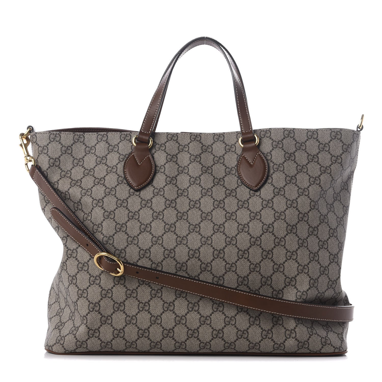 Gucci Soft GG Supreme Monogram Medium Crossbody Tote Beige Cuir 1 of 12