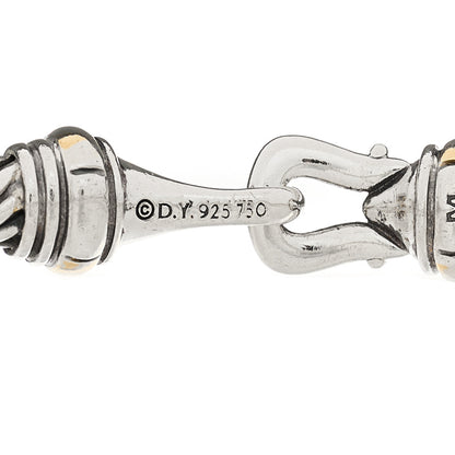 David Yurman Sterling Silver 18K Yellow Gold 4mm Cable Classic Buckle Bracelet 3 of 3
