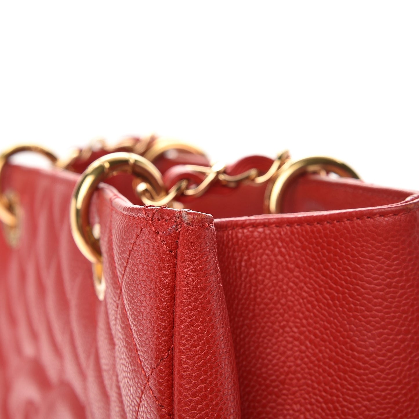 Caviar Quilted Grand Shopping Tote GST Red