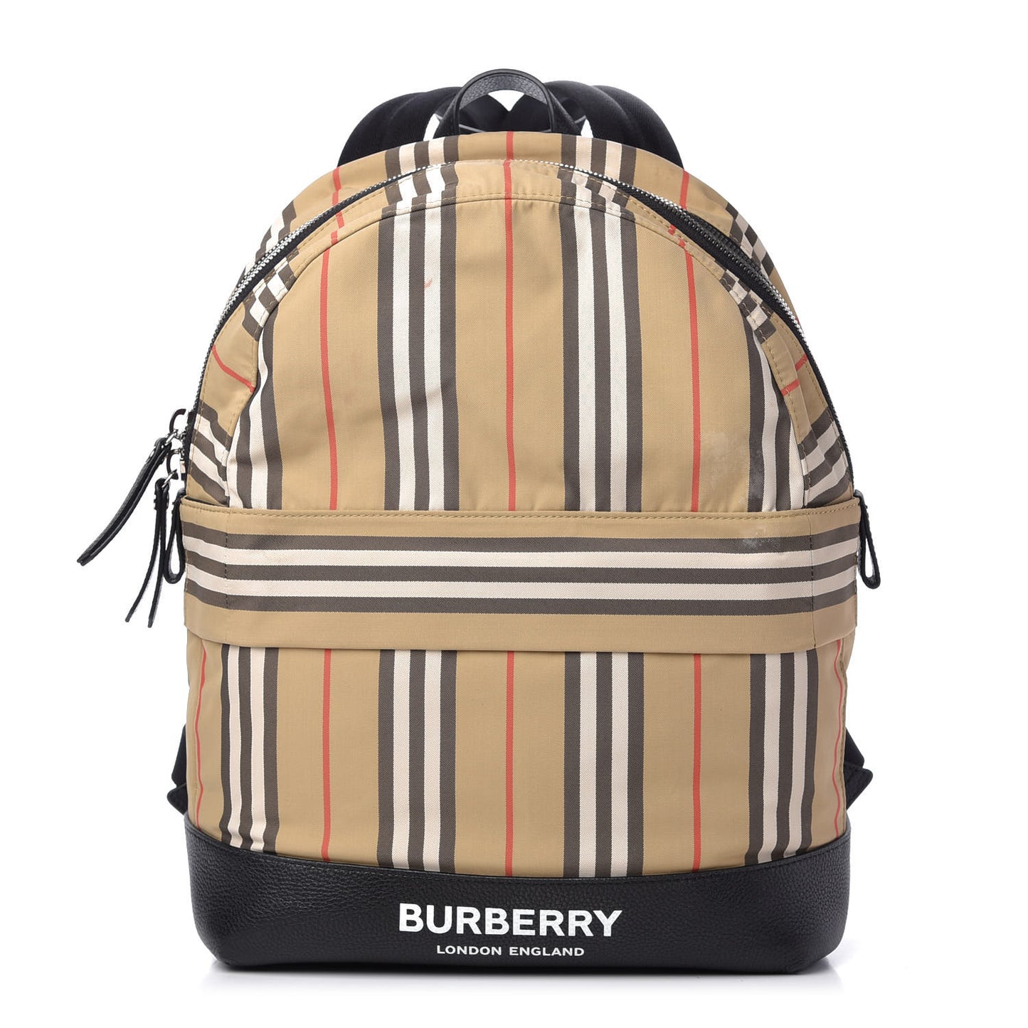 Archive Stripe Canvas Calfskin Kids Nico Backpack Archive Beige