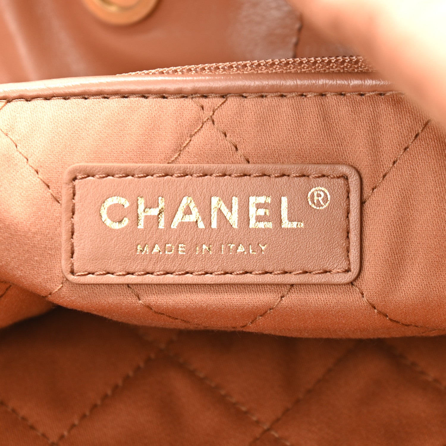 Chanel Shiny Calfskin Quilted Chanel 22 Camel 7 of 11