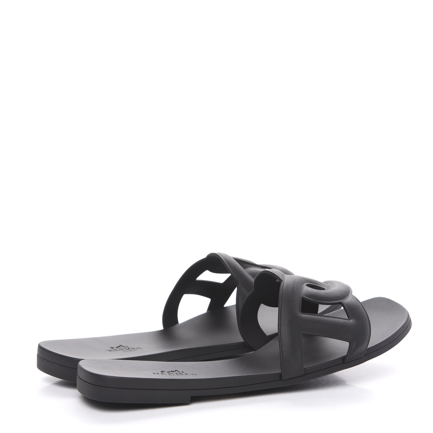 Hermes Rubber Aloha Sandals 38 Black 4 of 8