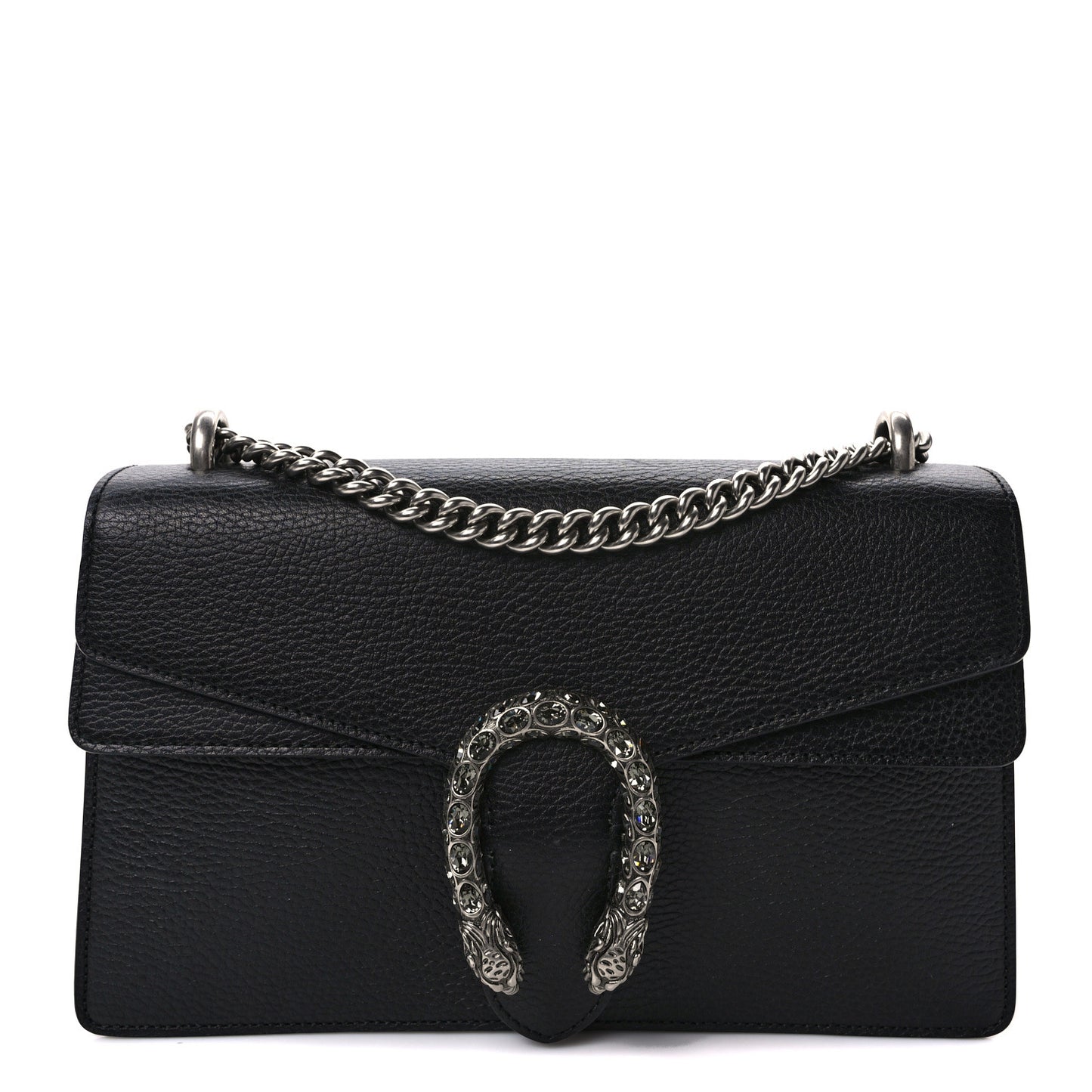 Pebbled Calfskin Small Dionysus Shoulder Bag Black