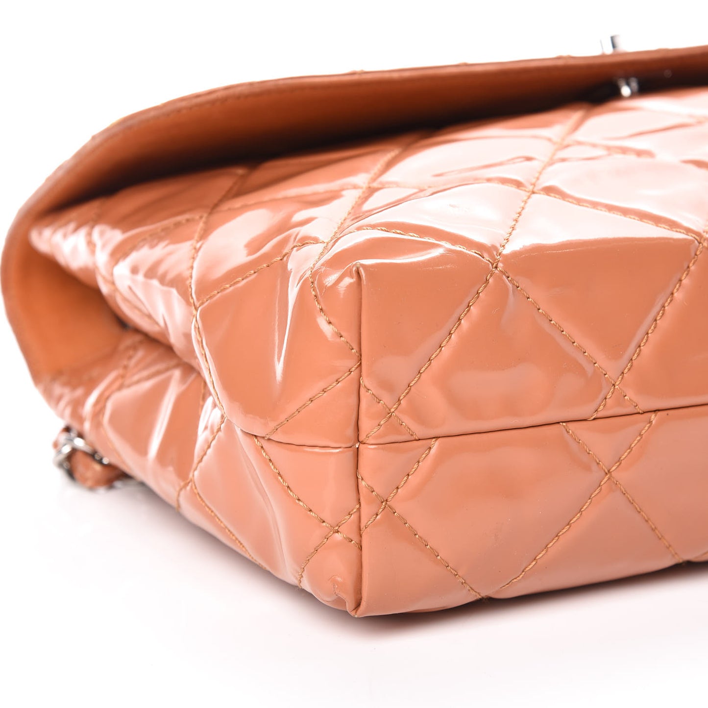 Vinyl Quilted In the Business Flap Bag Orange