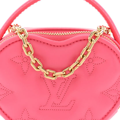 Louis Vuitton Calfskin Embroidered Monogram Pop My Heart Bag Pouch Dragon Fruit Pink 7 of 10