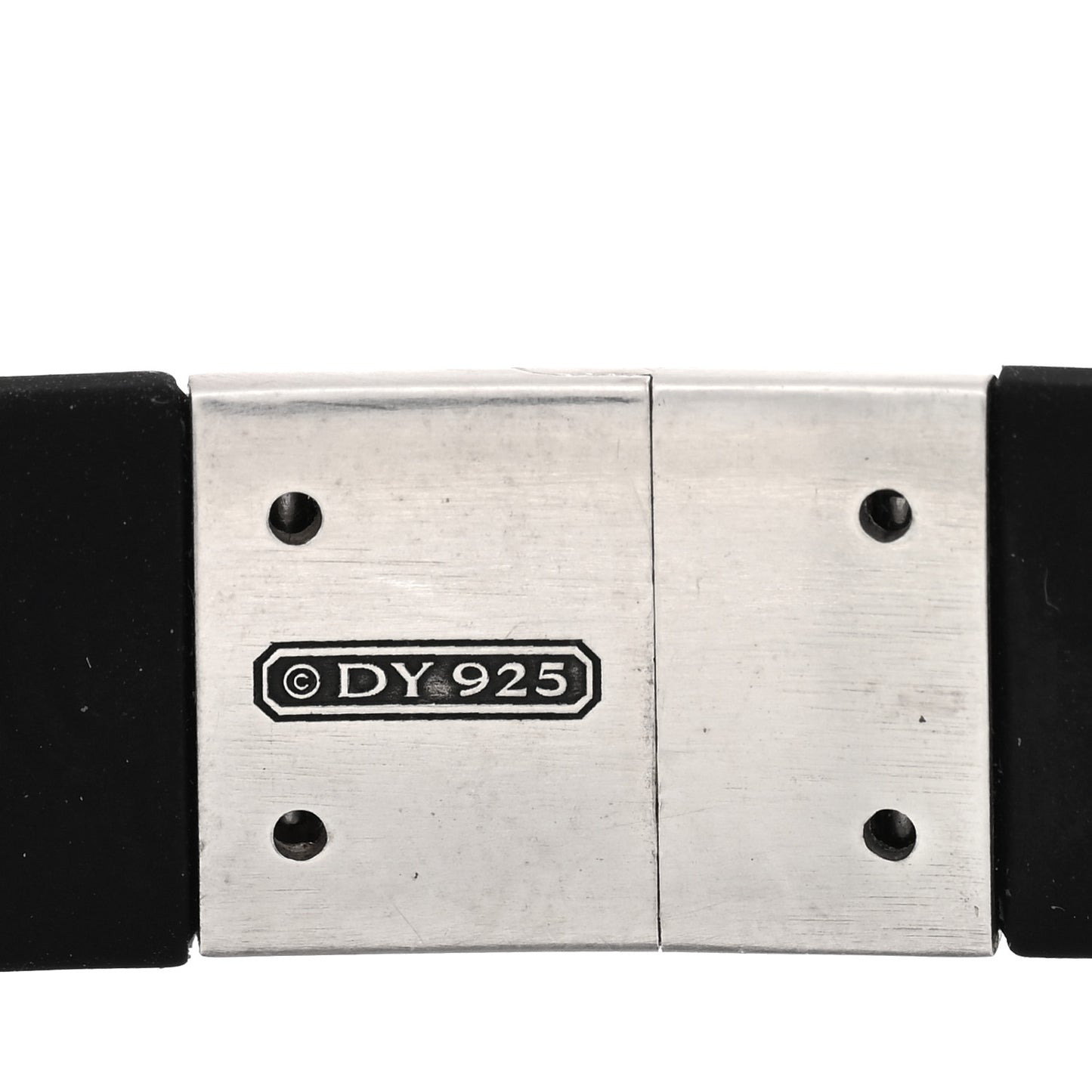 Sterling Silver Rubber Black Onyx Streamline ID Bracelet Black