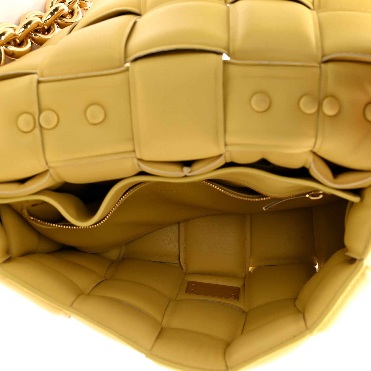Bottega Veneta Lambskin Maxi Intreccio Padded Chain Cassette Crossbody Bag Corn 5 of 11