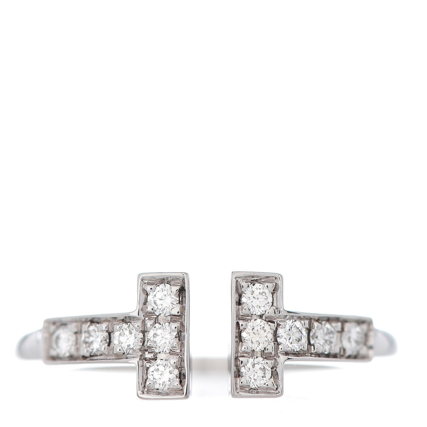 18K White Gold Diamond T Wire Ring 48 4.5