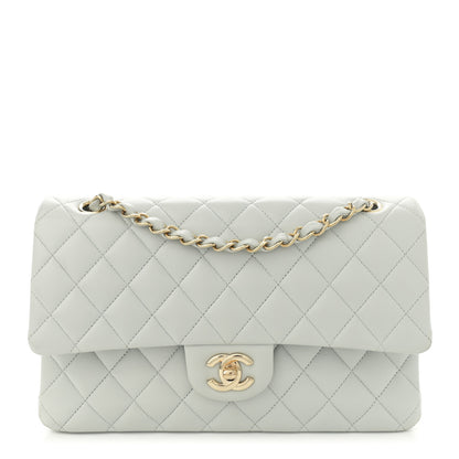 Chanel Lambskin Quilted Medium Double Flap Light Blue 1 of 14