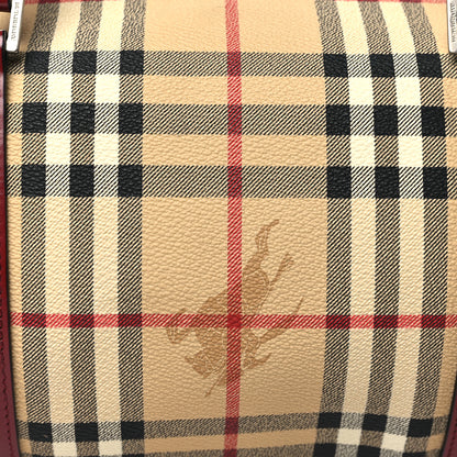 Burberry Haymarket Check Barrel Bag Red 7 of 9